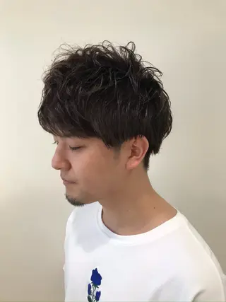ショート パーマ メンズ 片山千晴✨ツヤ髪カラ ー✨レイヤーカット✨のヘアスタイル