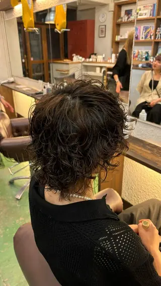 ショート パーマ メンズ ツヤ髪ハイトーン ×レイヤー🌝リオのヘアスタイル