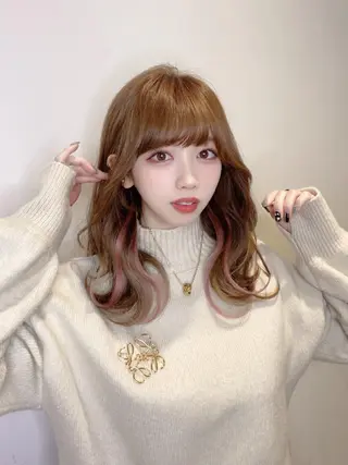 ミディアム 韓国ヘア/レイヤー/ 顔まわり/りょーとのヘアスタイル