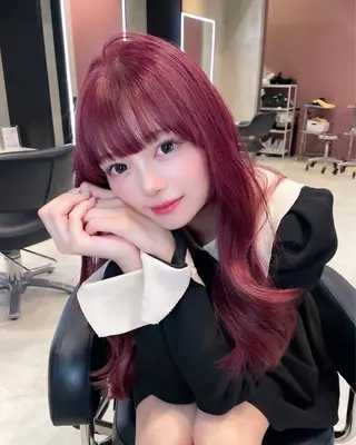 ロング 韓国✖️網紅🖤 パーマYURIYAのヘアスタイル