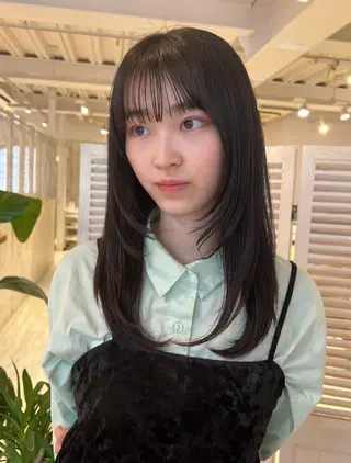 セミロング 韓国ヘア 🎀華澄のヘアスタイル