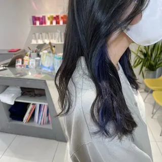 セミロング カラー 由比藤理子 ブリーチカラー🌈のヘアスタイル