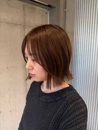 ミディアム カラー ヘアアレンジ ボブ×艶カラー 特化・リクト💥のヘアスタイル