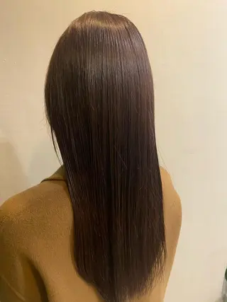 ロング カラー 金ウンス 髪質改善カラーのヘアスタイル