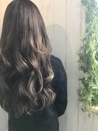 セミロング カラー パーマ ヘアアレンジ チビ編み込みエクステ シールEXどぅ〜すのヘアスタイル