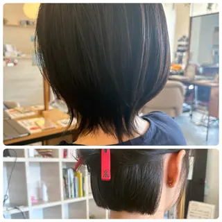 ミディアム 新畑 京子のヘアスタイル