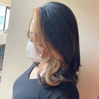 ミディアム カラー ヘアアレンジ 髪質改善 yuikaのヘアスタイル