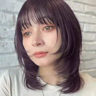 セミロング カラー ヘアアレンジ 【柔らか透明感✨/ 似合せ前髪】大石葉月のヘアスタイル