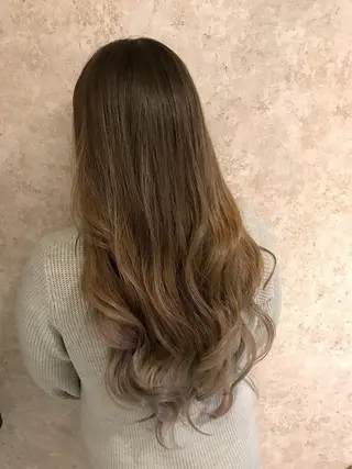 ミディアム カラー パーマ 小顔カット✨ 透明感カラー/村上のヘアスタイル