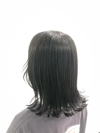 ミディアム カラー パーマ ヘアアレンジ マツエク・マツパ 韓国風ベージュ🤎 赤みなし🌿横浜🤎のヘアスタイル