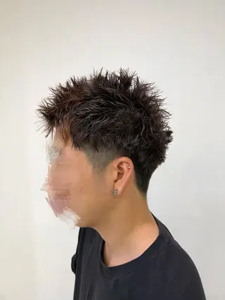 ショート パーマ メンズ ニュアンスパーマ/ フェザー/マッシュのヘアスタイル