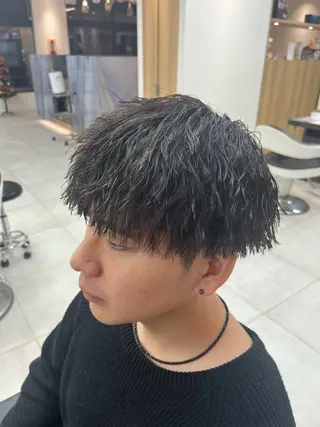 ショート パーマ メンズ ブリーチパーマ🌍 正木天のヘアスタイル