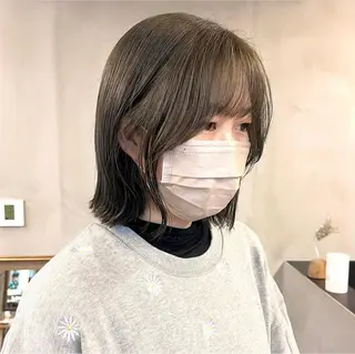 ミディアム カラー パーマ ヘアアレンジ メンズ キッズ ネイル マツエク・マツパ アイブロウ 前川 朋香のヘアスタイル