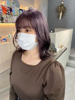 ミディアム カラー 前橋 姫奈のヘアスタイル