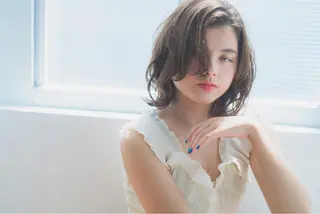 ミディアム カラー パーマ ヘアアレンジ 【白髪ぼかし 専門GBG】自由が丘のヘアスタイル