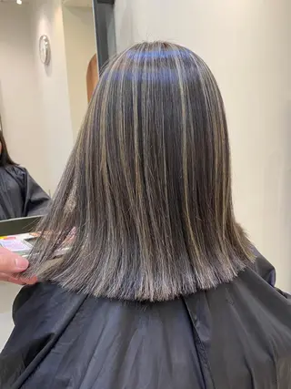ミディアム カラー ヘアアレンジ 韓国風×透明感カラー 髪質改善オタベシンヤのヘアスタイル