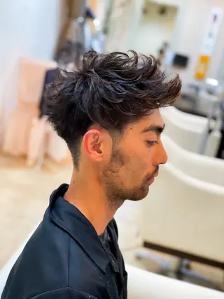 ショート パーマ メンズ メンズパーマ 赤司 泰樹のヘアスタイル