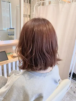 ミディアム カラー 酸性ストレート/ブリ ーチなしWカラー河本のヘアスタイル