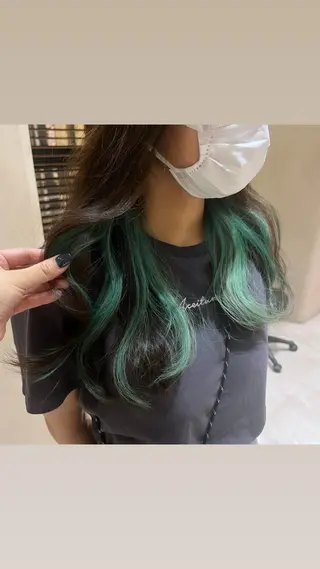 ロング カラー 顔周りカット/ 透明感カラー/ユナのヘアスタイル