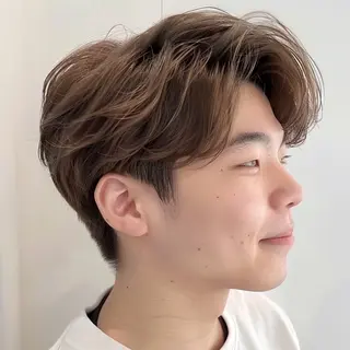 ミディアム カラー パーマ ヘアアレンジ メンズ EnBlesS西宮 マンツーマン神道有基のヘアスタイル
