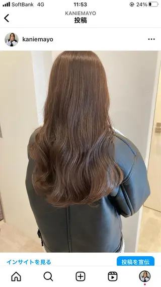 ロング ✨色持ちの良い艶 カラー✨蟹江真世のヘアスタイル