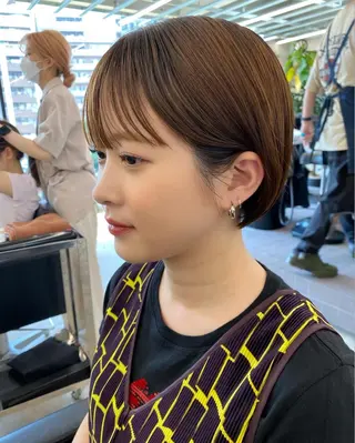 ショート カラー 似合わせカット レイヤー/ボブのヘアスタイル
