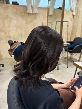 セミロング カラー ツヤカラー🫧Sae ネイルモデル募集中のヘアスタイル