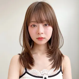 セミロング 原宿/韓国レイヤー ボブ/顔周りYasuのヘアスタイル
