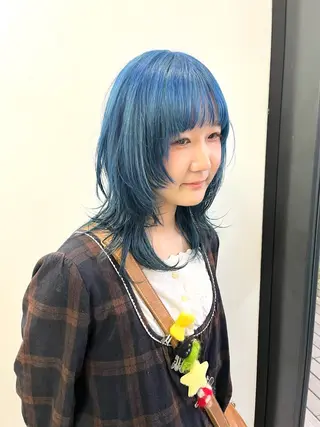 ミディアム カラー ハイトーンを育てる ブリーチカラー/牧原のヘアスタイル