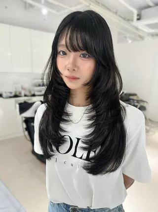 ロング カラー 上野/韓国hair 🤍MOEKA🤍のヘアスタイル