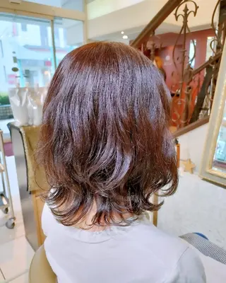 ミディアム パーマ 清水 怜子のヘアスタイル