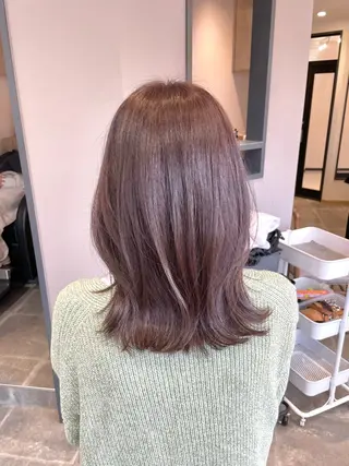 セミロング カラー 西村 れいのヘアスタイル