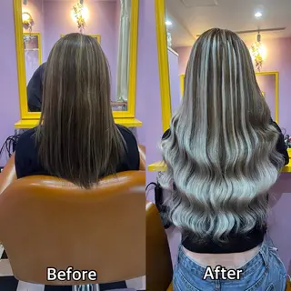 ロング シール＋ちび編み込み エクステ梅田🐨のヘアスタイル