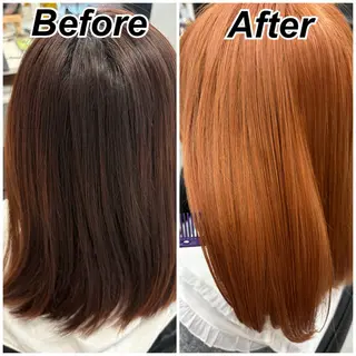 セミロング カラー 暖色系カラー 🌼Kana🌼のヘアスタイル