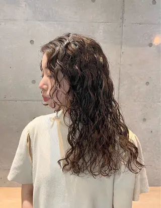 セミロング 🌿朝5分でお洒落 パーマスタイル🌿のヘアスタイル