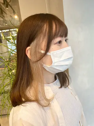 ミディアム カラー ハイトーン×レイヤー ／遠藤将太のヘアスタイル