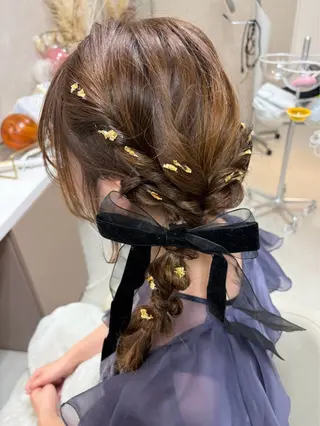 セミロング ヘアアレンジ 坂本 沙也加のヘアスタイル