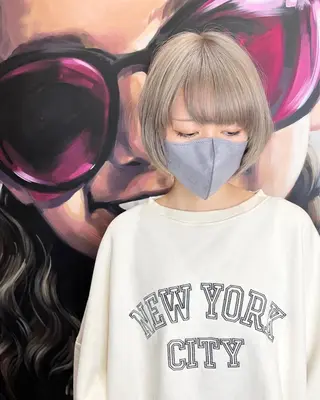 ミディアム カラー パーマ ヘアアレンジ メンズ キッズ ネイル マツエク・マツパ アイブロウ 久木原 ゆりのヘアスタイル