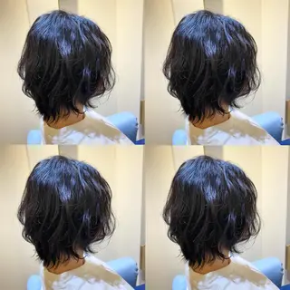 ショート カラー 金島 青のヘアスタイル