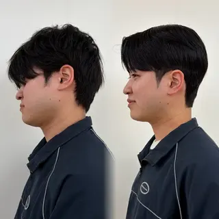 メンズ 韓国レイヤー🪽 無重力パーマナツキのヘアスタイル