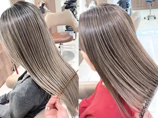 カラー セミロング ＡＳＨ大宮/ブリーチ 髪質改善/カラーのヘアスタイル