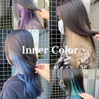 ロング カラー レイヤーカット/ 前髪顔周りカットのヘアスタイル