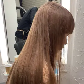 ロング カラー ブリーチなしピンク 赤井龍斗のヘアスタイル