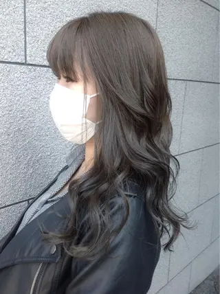 ロング カラー 藤野 陵平のヘアスタイル