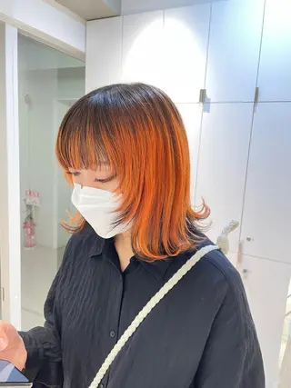 ミディアム カラー ヘアアレンジ 艶髪✨寒色カラー✨ 翁長孝輔のヘアスタイル