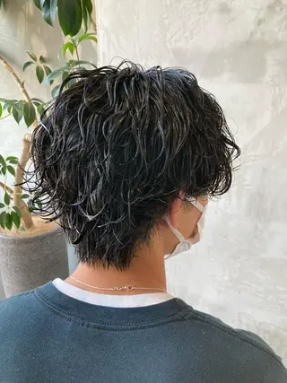 ショート パーマ メンズ 波巻きスパイラルパー マ/シャドウパーマ駿のヘアスタイル