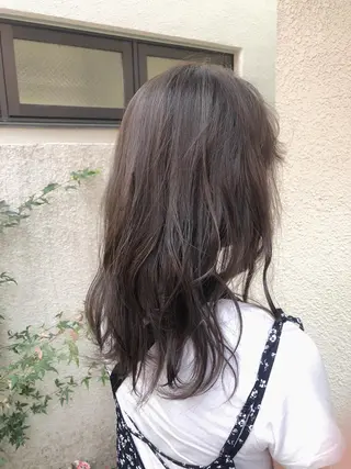 ミディアム カラー パーマ ヘアアレンジ 【白髪ぼかし 専門GBG】自由が丘のヘアスタイル