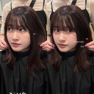 ミディアム 盛れる透明感カラー・ momokaのヘアスタイル