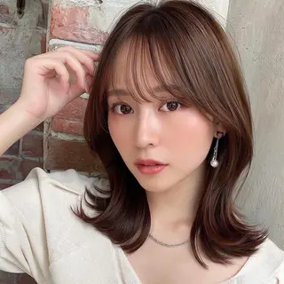 ミディアム 🧡くびれヘア/前髪 顔周り🧡久原結衣のヘアスタイル
