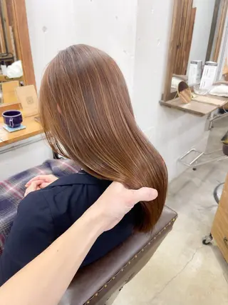 セミロング 髪質改善 縮毛矯正 ロングヘア サイトウのヘアスタイル